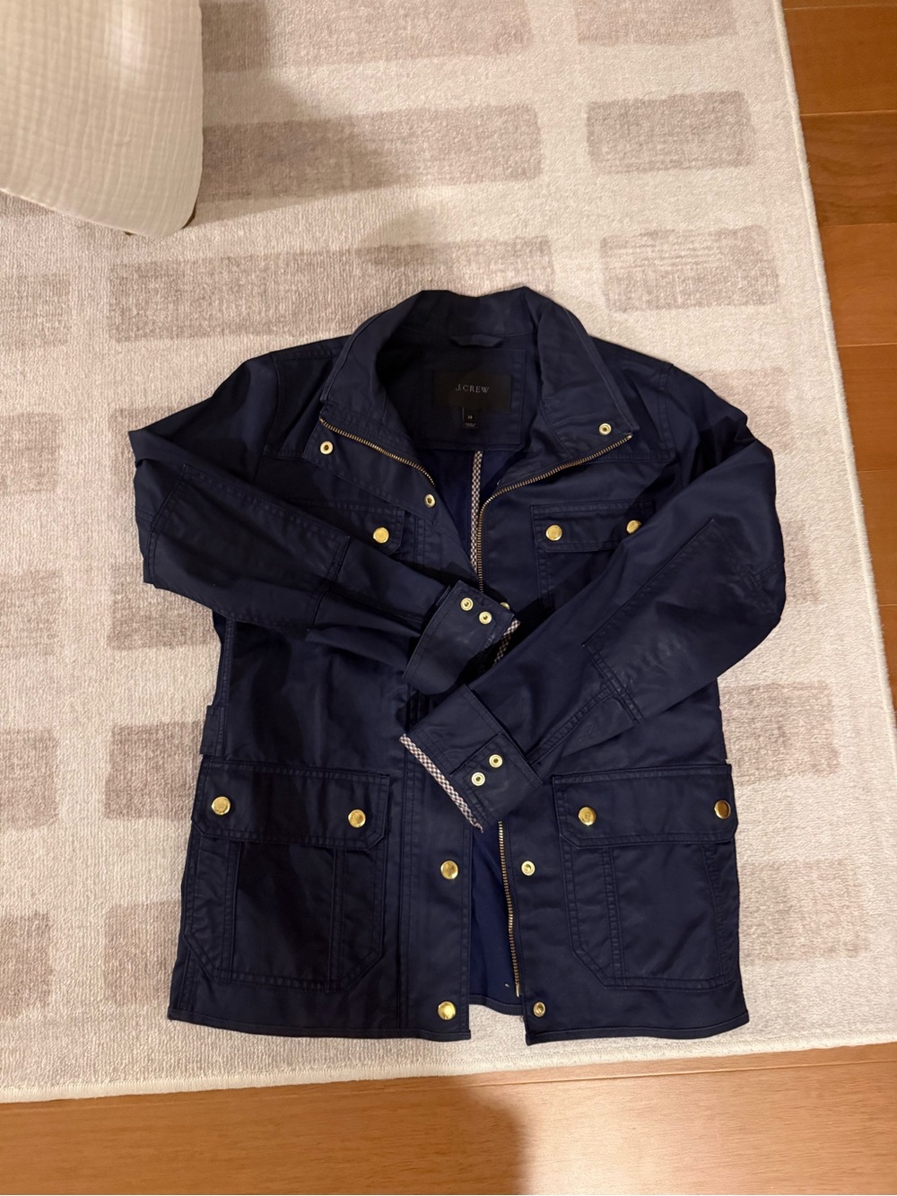 J. Crew Women's Navy Field Jacket with Gold-Tone Hardware Size XS